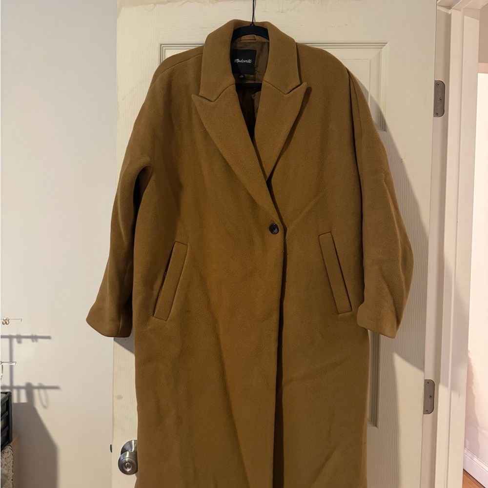 MADEWELL Atlas Cocoon Coat Women Wool Mohair Long Mid Length